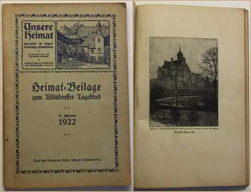 Unsere Heimat Beilage zum Wilsdruffer Tageblatt 1922 Sachsen Geschichte sf