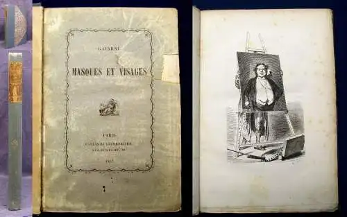 Gavarni Maques et Visages 1857 Belletristik Literatur Zeichnungen  js