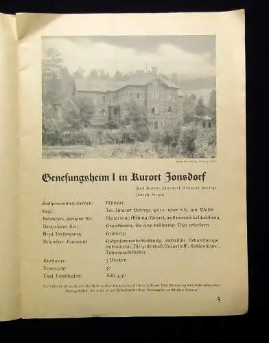 Die Genesungsheime der Landesversicherungsanstalt Sachsen Abteilung um 1930