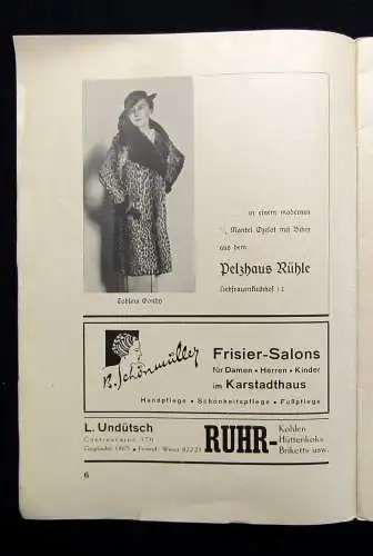 Or.Prospekt Fünfundzwanzig Jahre Bremer Spielhaus 1935 Werbung aller Art im Heft