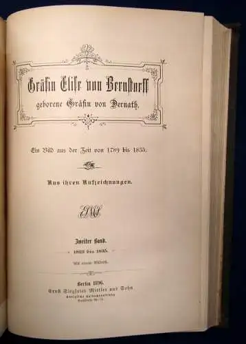 Gräfin Elise von Bernstorff geborene Gräfin von Dernath 1789 bis 1835, 1896 js