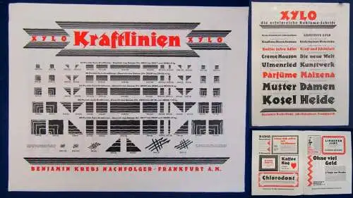 Original XYLO die erfolgreiche Reklame-Schrift um 1920 2 Bll. Art Deco Kunst js