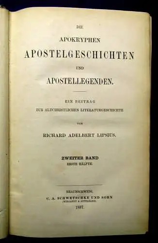 Rich. A. Lipsius Die apokryphen Apostelgeschichten u. Apostellegenden 1883 am