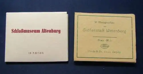 2 original Fotobriefchen von Schloßmuseum Altenberg & Wittenberg um 1955 sf