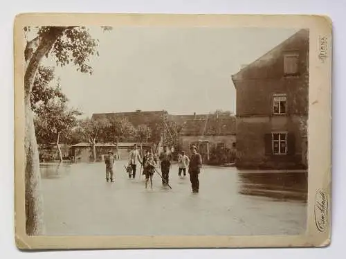 3 Orig. Fotografien Hochwasser Rottwerndorf 1897 Pirna Sachsen Überschwemmung xz