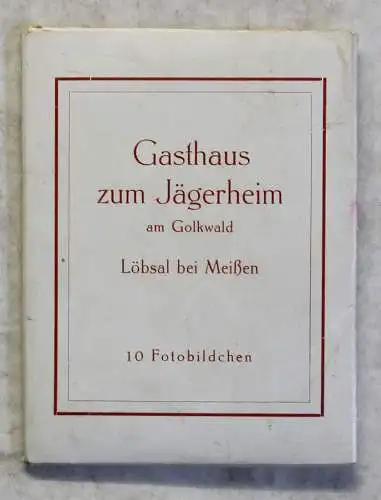 Gasthaus zum Jägerheim am Golkwald Löbsal bei Meißen 9 Fotobildchen um 1930 xz