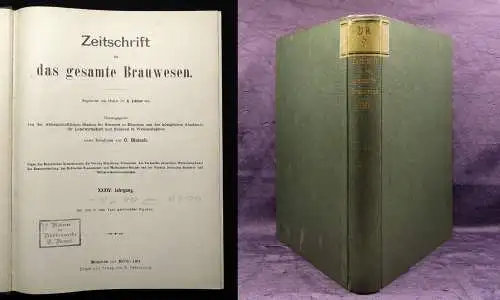 Lintner, Will Zeitschrift für das gesamte Brauwesen XXXIV. Jhg. 1911 Handwerk