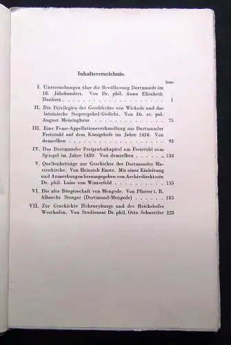 Winterfeld Geschichte Dortmunds und der Graffschaft Mark XXXIX. 1931 Geschichte