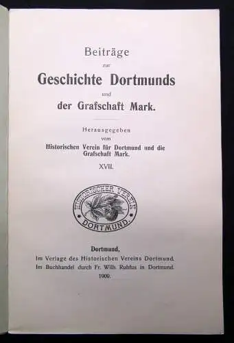 Beiträge zur Geschichte Dortmunds und der Graffschaft Mark XL. 1932 Geschichte