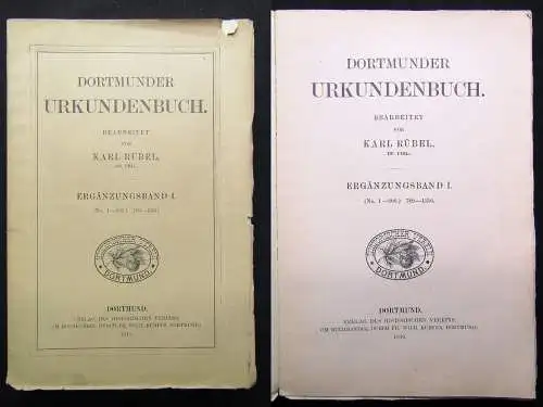 Rübel Dortmunder Urkundenbuch Ergänzungsband I.(No.1-906) 789-1350; 1910