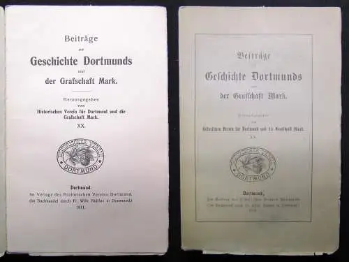 Beiträge zur Geschichte Dortmunds und der Graffschaft Mark XX. 1911