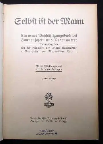 Kern Selbst ist der Mann Ein neues Beschäftigungsbuch bei Sonnenschein u.Regen