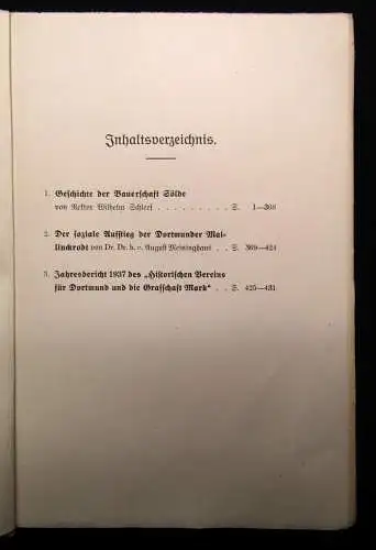 Beiträge zur Geschichte Dortmunds und der Graffschaft Mark XLIV 1938 Geschichte