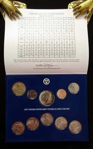 US-Kursmünzensatz 2017 United States Mint Uncirculated Coin Set Philadelphia js