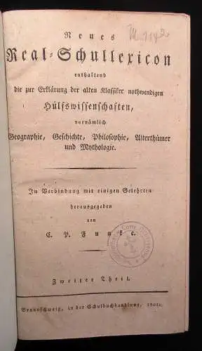 Funke Neues Real-Schullexicon 5 Bde. 1800-1805 Philosophie Alterthümer js