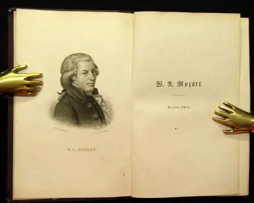 Jahn W. A. Mozart Bände 1-4 komplett 1856/58 Kunst Noten Instrumente Kultur