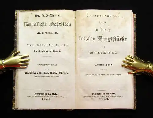 Dinter Sämmtliche Schriften 2 Abteilung 13.Bd 1842 Theologie Religion mb