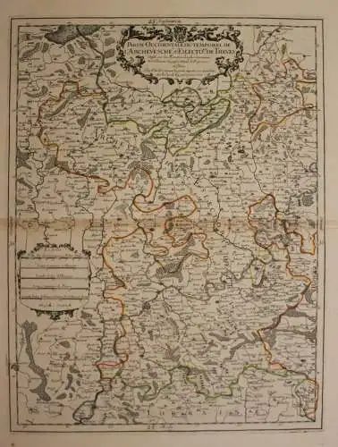 Kol. Kupferstichkarte Jaillot "Partie Occidentale du temporel" 1701 Mosel sf