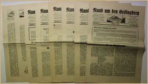 Orig. Prospekte Rund um den Geisingberg 22. Jhg Heft 1-12 1944 Ortskunde sf