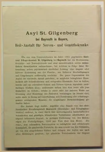 Orig. Prospekt Asyl St. Gilgenberg um 1860 Ortskunde Geografie Geographie sf