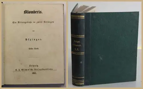 Alringer Bliomberis 1861 2 Bde in 1 Belletristik Literatur Rittergedich sf