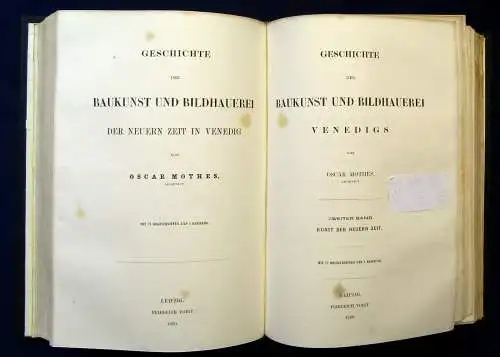 Mothes Geschichte der Baukunst und Bildhauerei EA 1859 Technik altes Handwerk mb