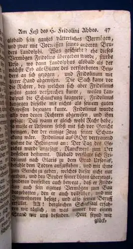 Auserlesene Lob-Reden auf die Festtag verschiedener Heiligen 1766 Geistliche js