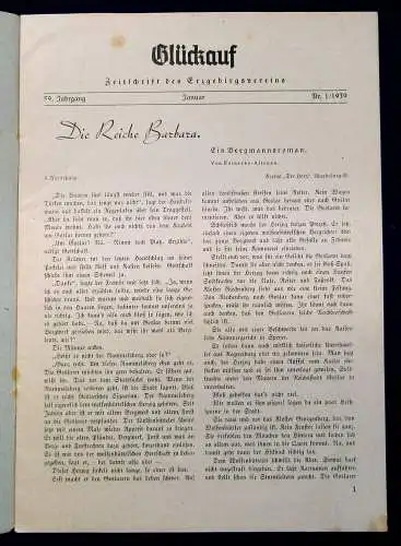 Erzgebirgsverein Glückauf Zeitschrift des Erzgebirgsvereins  59. Jahrg.1939 mb