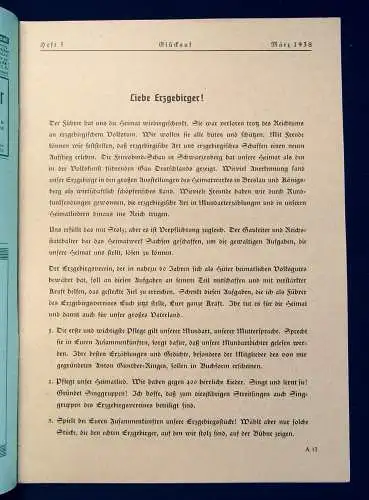 Erzgebirgsverein Glückauf Zeitschrift des Erzgebirgsvereins  58. Jahrg.1938 mb