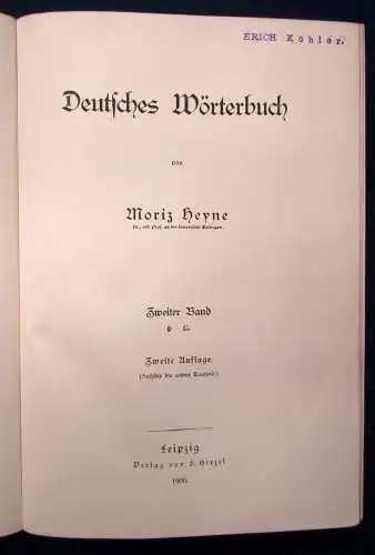 Heyne Deutsches Wörterbuch 3 Bde. komplett 1905 sehr dekorativer Einband js