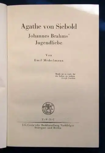 Michelmann Agathe von Siebold Johannes Brahms` Jugendliebe um 1900 js