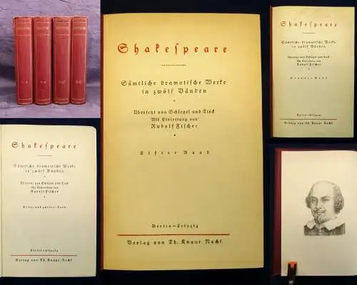 Shakespeare 12 Bände in 4 Büchern komplett Sämtliche u. Dramatische Werke o.J js