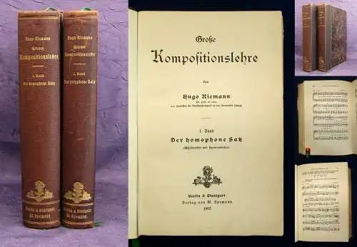 Riemann Große Kompositionslehre 2 Bde.(v.3) Homophon, Polyphon 1902  js