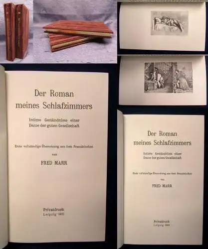 Der Roman meines Schlafzimmers 2 Bde. Reprint 2003 Samteinband Goldschnitt js