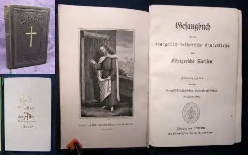 Gesangbuch für die evangelisch Landeskirche des Königreich Sachsen  um 1900 js