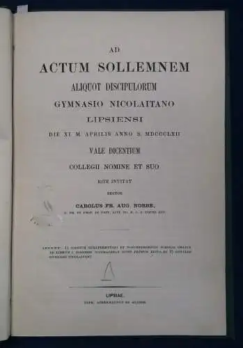 Ad Actum Sollemnem Aliquot Discipulorum Gymnasio Nicolaitano1862 js