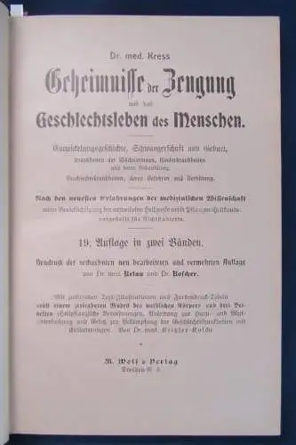 Kress Die Geheimnisse der Zeugung und das Geschlechtsleben des Menschen 1920 js