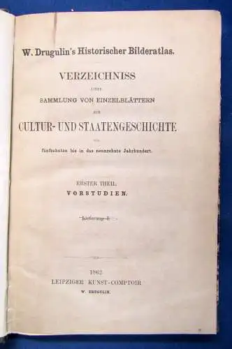 Drugulins "Verzeichnis einer Sammlung zur Cultur- & Staatengeschichte" 1862 sf