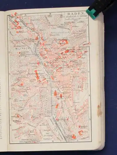 Meyers Reisebücher Schwarzwald Odenwald Bergstraße Heidelberg Strassburg 1904 js