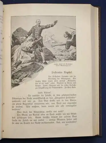 Zobelitz Das versunkene Goldschiff 1898 Kunstleder-Handeinband Georg Schuster sf