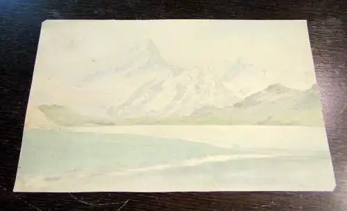 Schirmer August Wilhelm Gletschersee in den Alpen,- Aquarell über Blei. U.re.sig