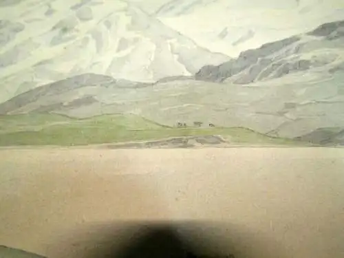 Schirmer August Wilhelm Gletschersee in den Alpen,- Aquarell über Blei. U.re.sig