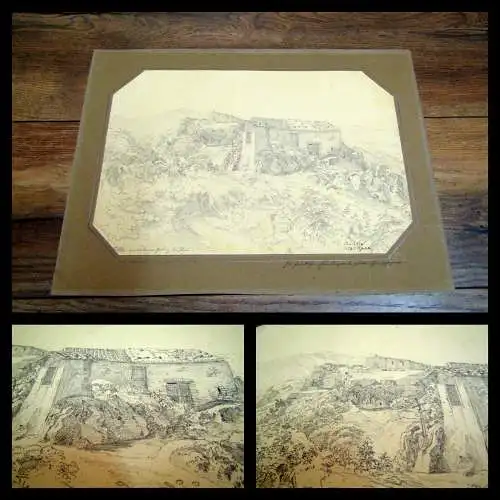 Eisenlohr Friedrich "Civitella im Sabiner Gebürg bei Rom" 21,7 x 33,3cm Blei