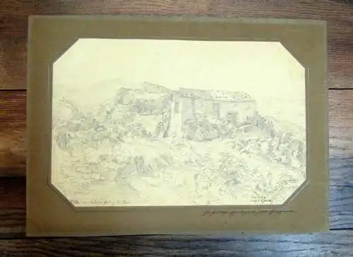 Eisenlohr Friedrich "Civitella im Sabiner Gebürg bei Rom" 21,7 x 33,3cm Blei