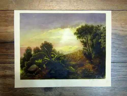 Emanuel Aaage Petersen Spanische Landschaft,- Aquarell und Deckfarben. signiert