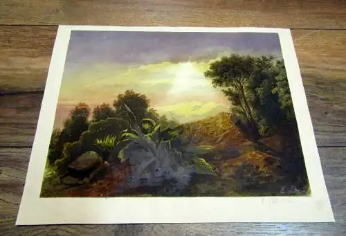 Emanuel Aaage Petersen Spanische Landschaft,- Aquarell und Deckfarben. signiert