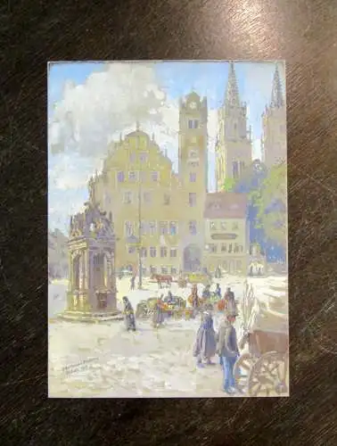 Georg- hoffmann Freiberg "Oschatz" Gouache über Blei auf Malpappe. Signiert