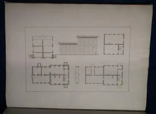 Kupfertafeln zu Romberg's Bauzeitung um 1850 Handwerk Kunst Architektur sf