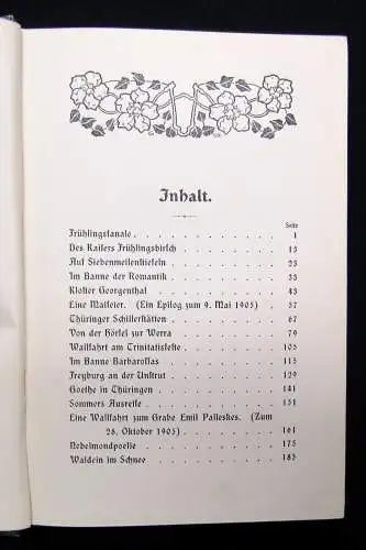 Trinius Thüringer Land Original Ausgabe 1905 Erzählungen Roman Abenteuer