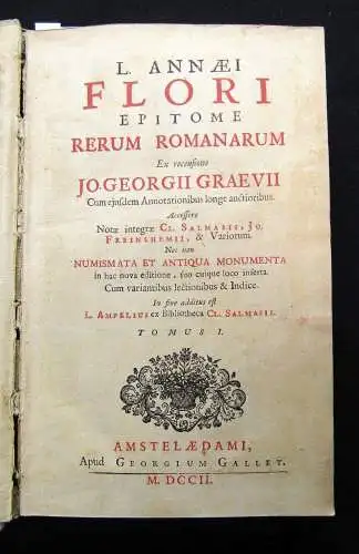 Florus, Lucius Annaeus L. Annaei Flori Epitome rerum romanarum, ex recensione